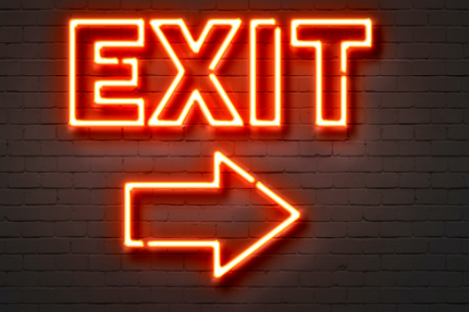 neon red exit sign